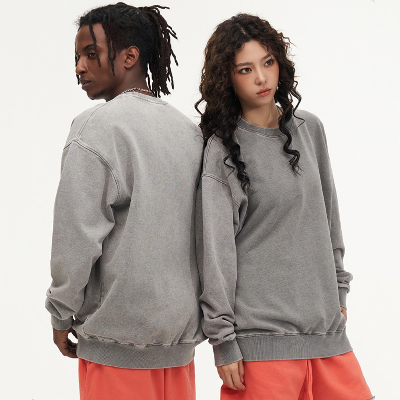 Cetakan Skrin Gaya Baharu Mewah 100% Kapas Asid Tersuai Basuh Baju Vintage