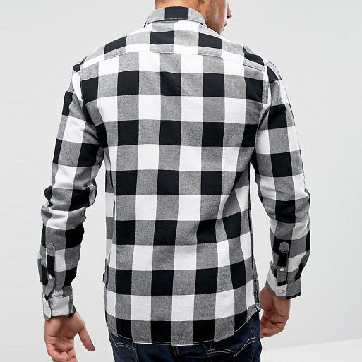ຜູ້ຜະລິດ OEM Custom Stylish Classic 100 Cotton Clothing Long Sleeves Checked Print Shirts For Men Casual