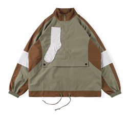 Producent OEM Dostosowany patchworkowy płaszcz z blokami kolor&oacute;w Casualowa męska kurtka w dużych rozmiarach