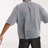 H&oslash;jkvalitets tungv&aelig;gts rundhalsede herre-t-shirts 100% bomuld Drop Shoulder Oversized vintage vasket T-shirt