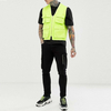 Hot s&aelig;lgende Nye mode m&aelig;nds veste &AElig;rmel&oslash;s jakke Ensfarvet lynl&aring;s fastg&oslash;relse Multi lommer Herre Utility Vest