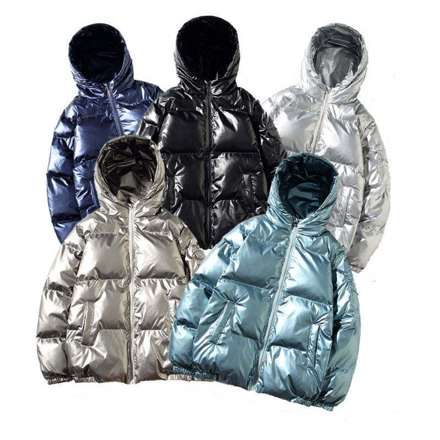 Προσαρμογή OEM Κατασκευαστή Winter Black Bomber Shiny Puffer Men Down Plus Sizes With Hood Jacket