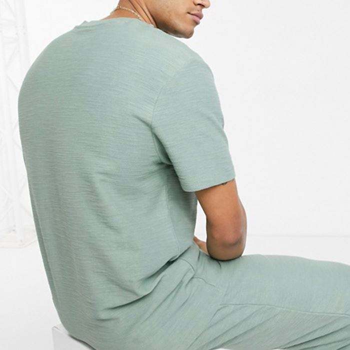 Set Baju Olahraga Lelaki Polos Gaya Musim Panas Set Baju T & Jogger Dua Helai