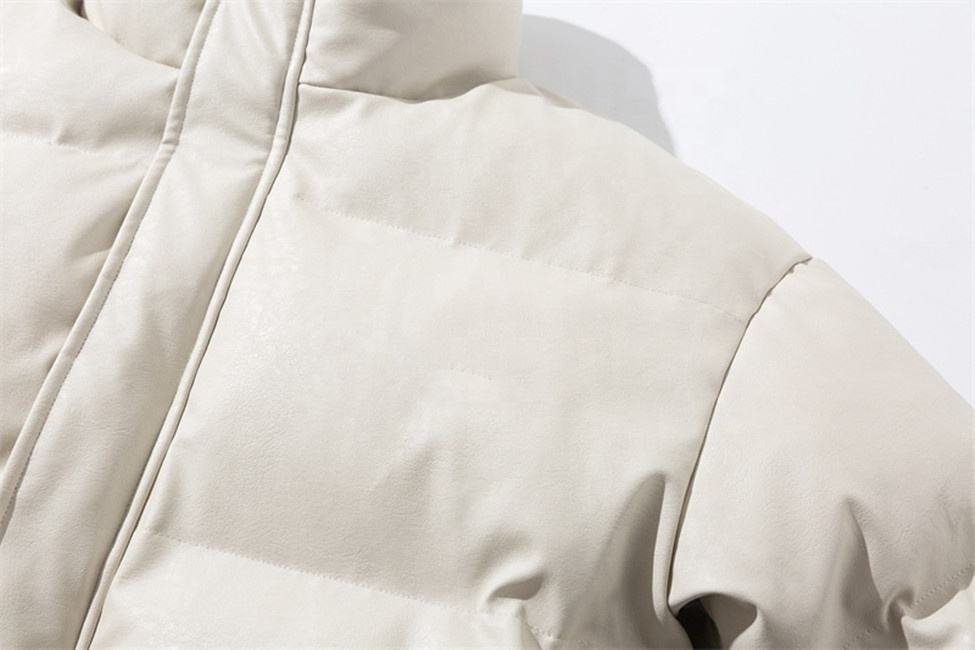 Персонализирано мъжко палто с памучна подплата на OEM производител, едноцветно ежедневно яке с матова изкуствена кожа