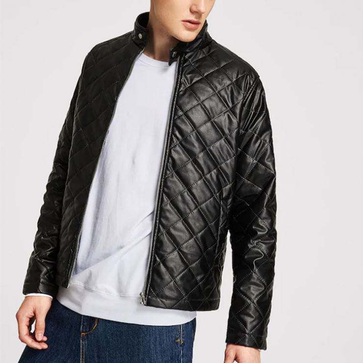Abrigo de invierno con apertura de cremallera para hombre Chaquetas de cuero sint&eacute;tico Jaket Michael Jackson
