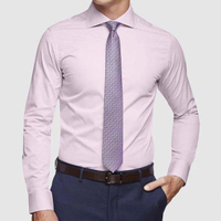 Fabricant OEM nouveau style de mode chemise habill&eacute;e pour hommes &agrave; manches longues coupe ajust&eacute;e chemise Dobby rose