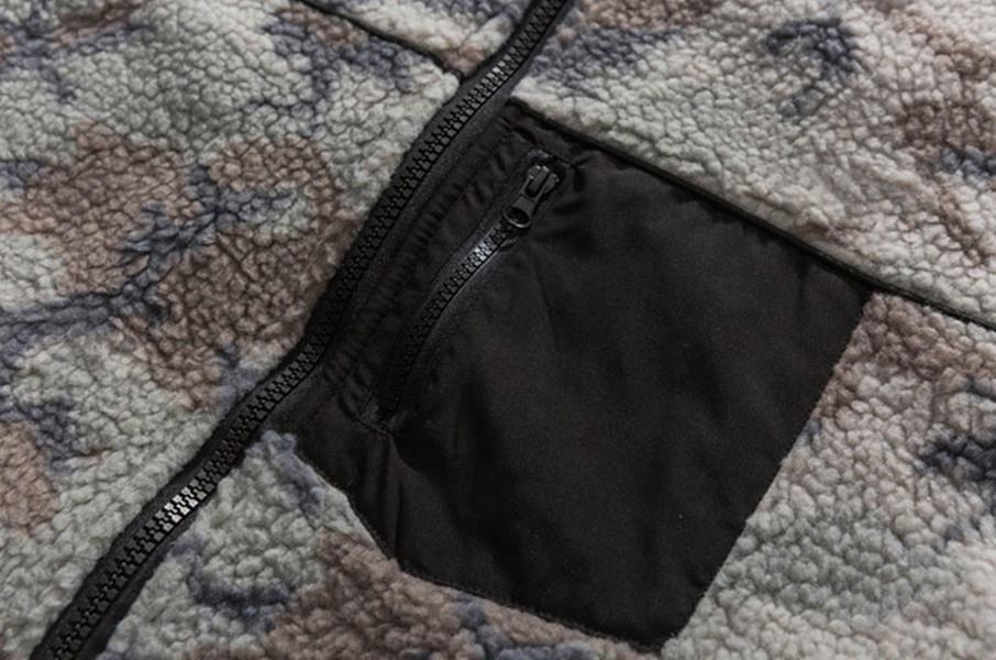 OEM-producent tilpasset herre bomuldspolstret modecamouflagejakke i polar fleece