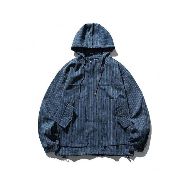 Fabricant OEM, nouvelle mode personnalis&eacute;e, grandes tailles, r&eacute;tro, rabat lat&eacute;ral, poche inclin&eacute;e, manteau ray&eacute;