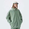 Giacca con cerniera spessa spessa casual da uomo e da donna del produttore OEM in pile polare personalizzato con bordo riflettente