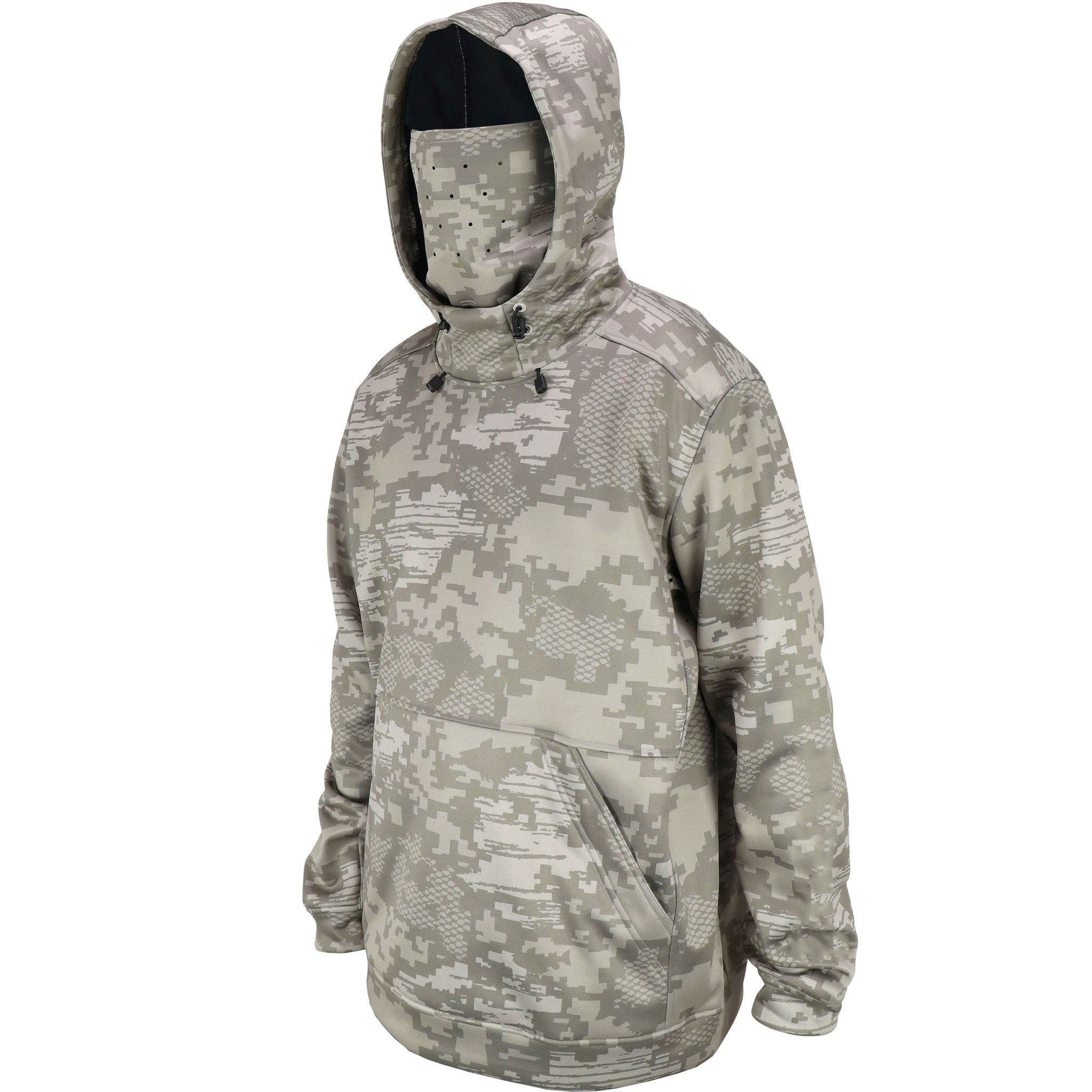 OEM-valmistajan mukautettu logo, 100 % polysidottu mikrofleece-kasvonsuoja Naamioitu Tactical miesten kalastushuppari