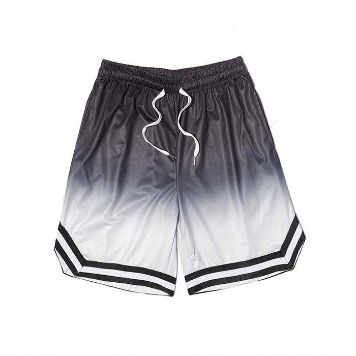 Short de sport personnalis&eacute; pour hommes, cordon de serrage &agrave; la taille, coupe d&eacute;contract&eacute;e, imprim&eacute; ombr&eacute;, short de basket-ball de sport