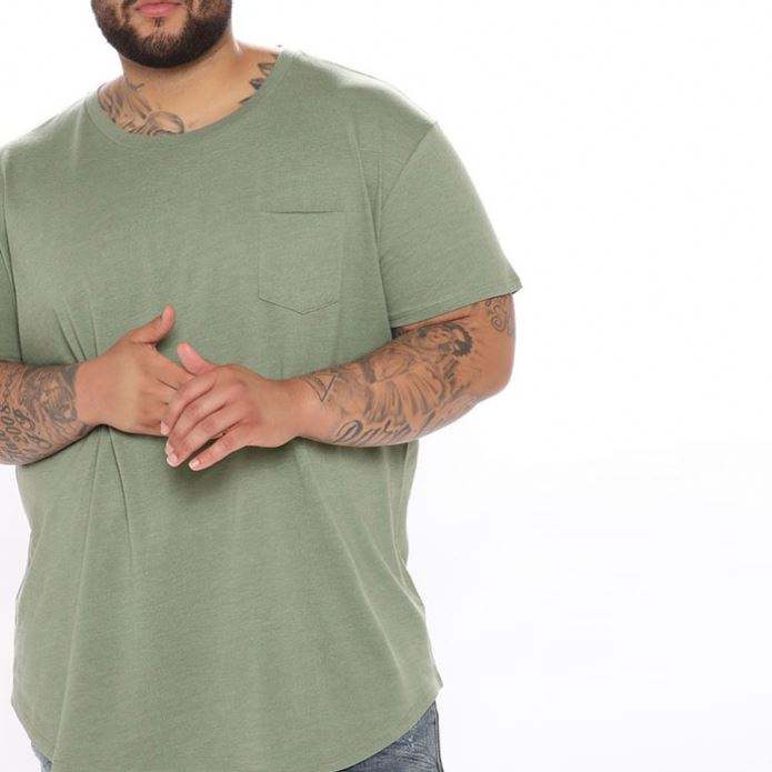 Producenter Engros Tshirts Kort&aelig;rmet rundhals M&aelig;nd Almindeligt buet Hem Tshirt