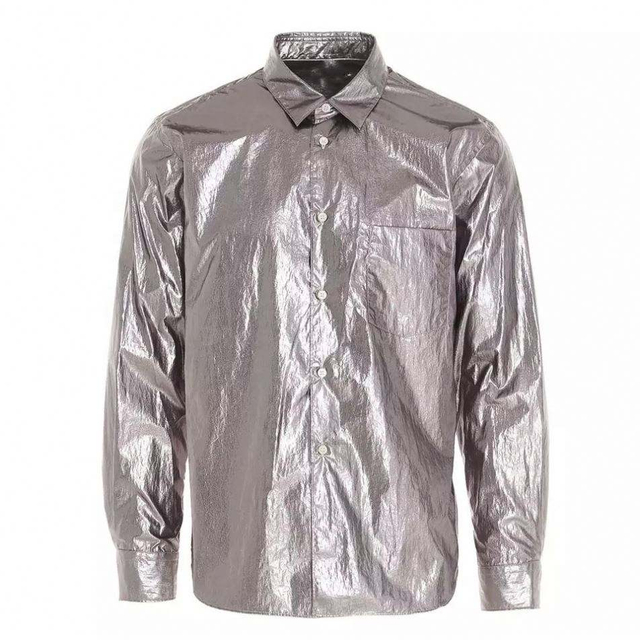 OEM-producent Herre luksusdesignskjorter skinnende slim fit lang&aelig;rmede Button Down-festskjorter