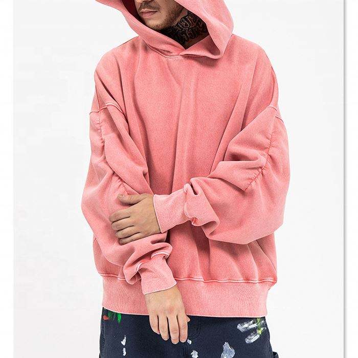 ผู้ผลิตOEMโลโก้ที่กำหนดเองคุณภาพสูงHOODIEเสื้อกันหนาวผู้ชายขนาดใหญ่HEAVYWEIGHT 100% ผ้าฝ้ายล้างVINTAGE HOODIE