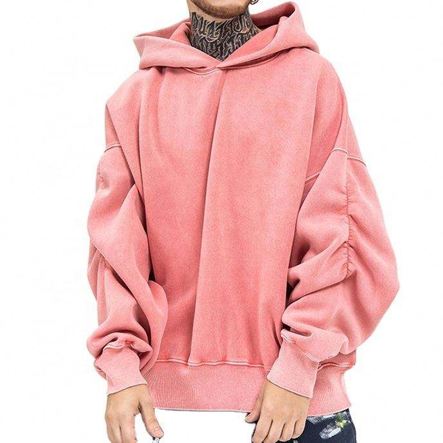 تصنيع المعدات الأصلية الصانع مخصص الرجال المتضخم 100٪ قطن 450Gsm الوزن الثقيل الحجر غسلها خمر هوديي البلوز