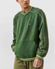 OEM-Hersteller, &uuml;bergro&szlig;es Baumwoll-Fleece-Herren-Pullover, gestreiftes, geripptes Sweatshirt mit Rundhalsausschnitt und gr&uuml;ner Spitze