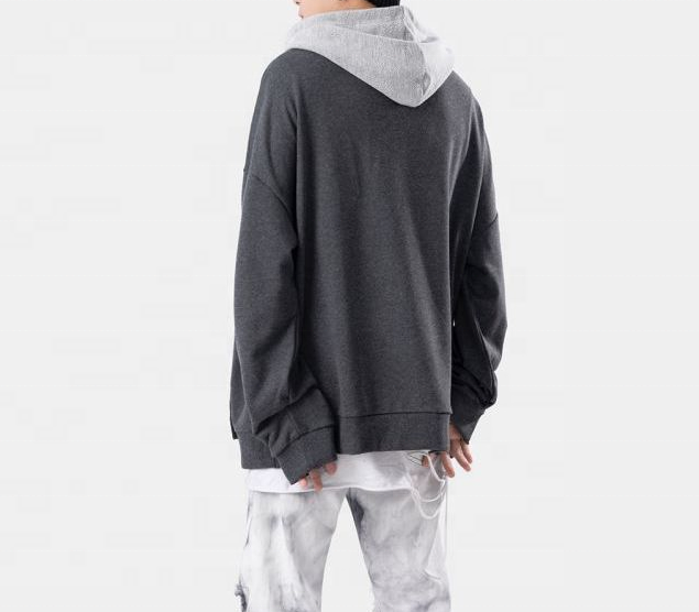 OEM ražotāja pielāgoti krāsu bloki, savārstījums Distress Casual pielāgots džemperis Liela izmēra kapuces Vīriešu kapuces