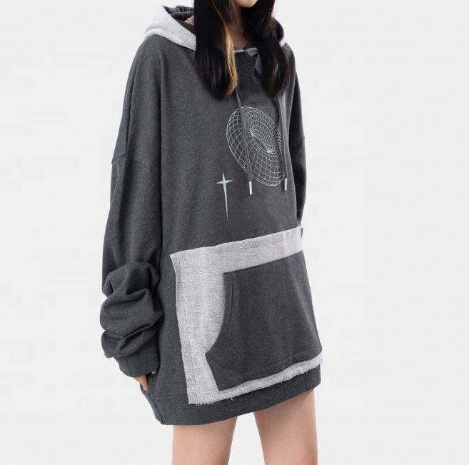 OEM ražotāja pielāgoti krāsu bloki, savārstījums Distress Casual pielāgots džemperis Liela izmēra kapuces Vīriešu kapuces