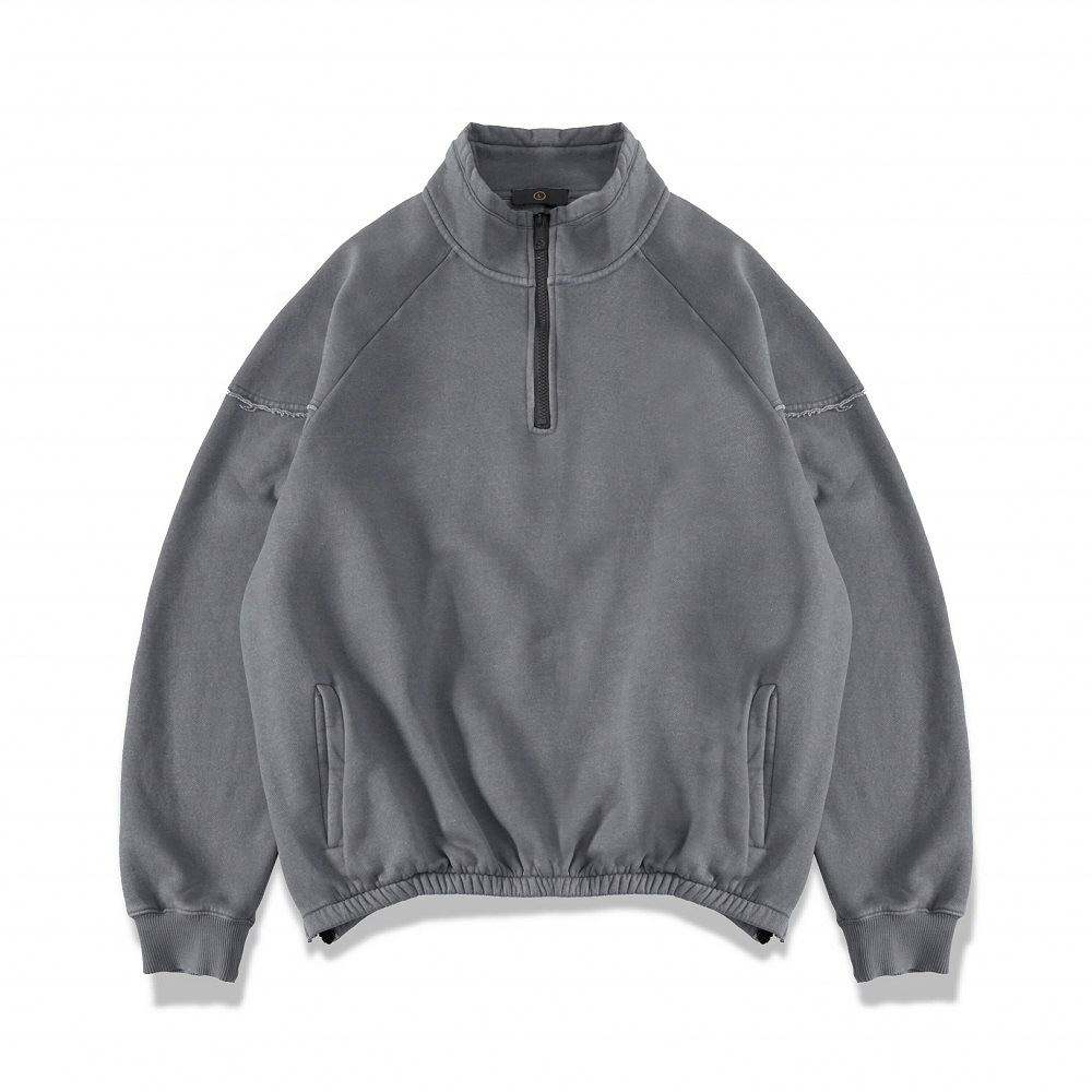 Producent OEM Wysokiej jakości bluza hiphopowa Retro sprana, stara, solidna bluza polarowa bez kaptura