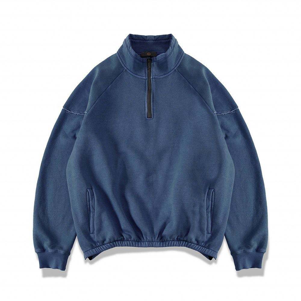 Producent OEM Wysokiej jakości bluza hiphopowa Retro sprana, stara, solidna bluza polarowa bez kaptura