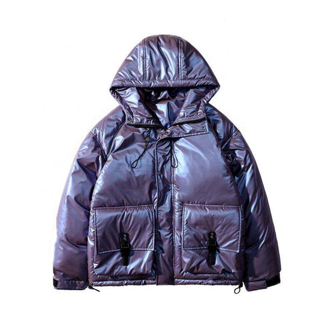 Giacca da cappotto in cotone casual luminoso con tasca tridimensionale con cappuccio da uomo personalizzata del produttore OEM