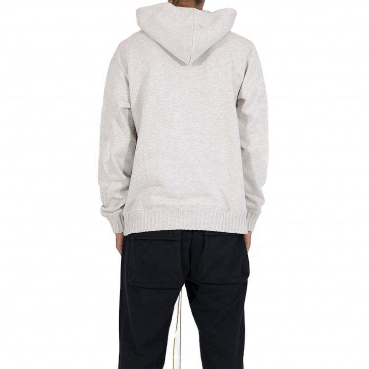 ຜູ້ຜະລິດ OEM Custom High Quality Oversized Cotton Zipper Kangaroo Pocket Grey Plain Hoodies Pullover