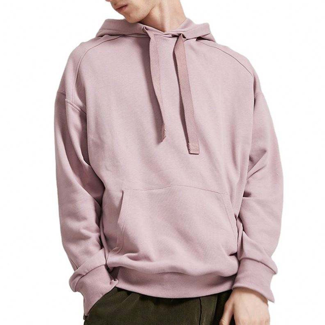 Produttore OEM 2021 Custom Pink Tech Fleece Moda Stringa spessa Oversize Crop Felpe con cappuccio Pullover da uomo