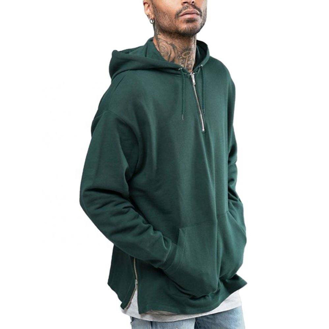 OEM-producent Brugerdefineret Blank Oversized Halv Lynl&aring;s Pullover Sider Lynl&aring;se Almindelig H&aelig;ttetr&oslash;jer Sweatshirt