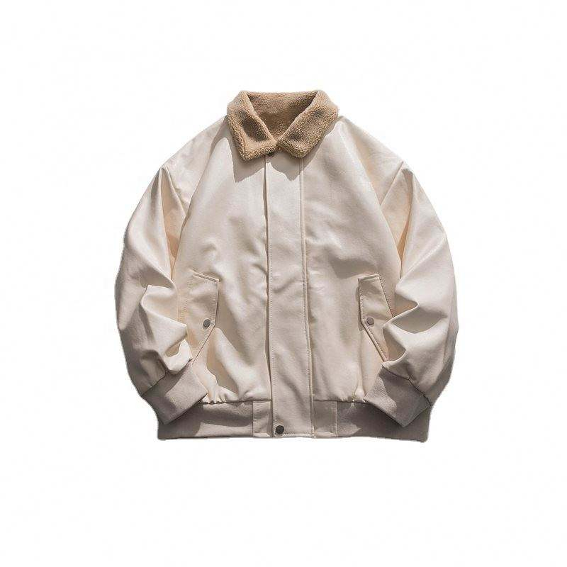 Veste en daim &agrave; grain de couleur unie pour hommes, fabricant OEM personnalis&eacute; en coton, mode