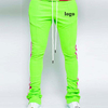 Skinny Pants Colour Block Drawstring Waist Men Stacked Joggers