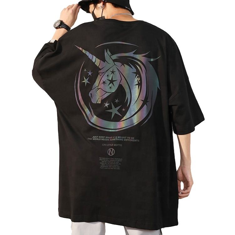 Prilagođene majice kratkih rukava Unisex 100% pamuk Majice s reflektirajućim logotipom