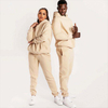 Oem Manufacturers Custom Mens Unbranded Tracksuit Solidus Color Duo Piece Hoodie Jogger Set Unisex Tracksuit Set