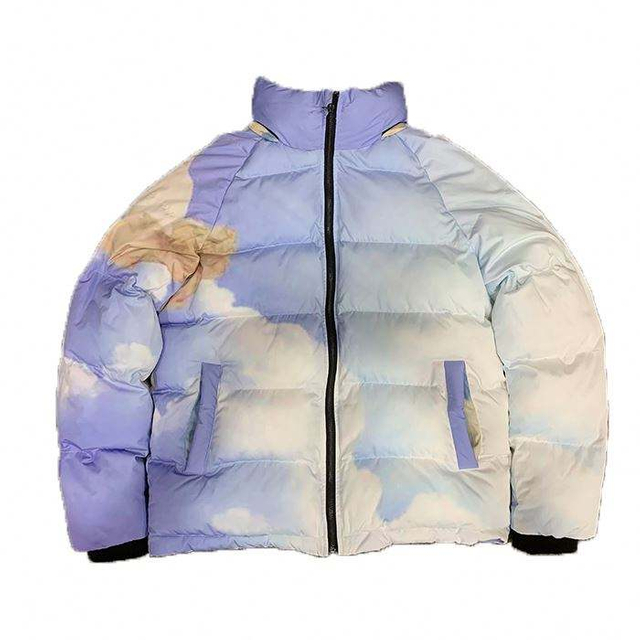 Jaqueta sopradora personalizada de alta qualidade masculina impressa jaquetas de inverno quentes e pesadas