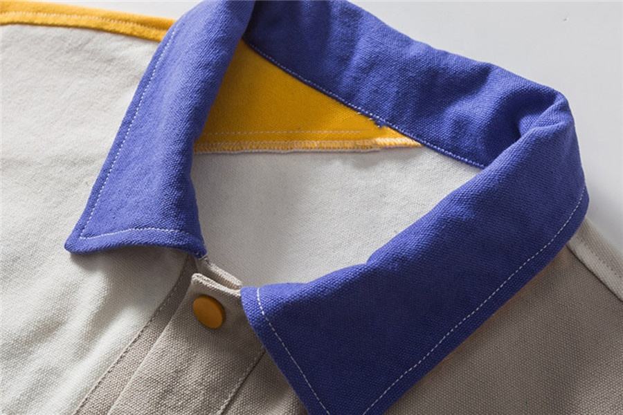 OEM gy&aacute;rt&oacute; egyedi f&eacute;rfi kontraszt sz&iacute;nű j&oacute;k&eacute;pű alkalmi hossz&uacute; ujj&uacute;, bő patchwork fut&oacute;kab&aacute;t