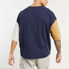 Bulk Salg h&oslash;jkvalitets T-shirts Custom Color Block Kort&aelig;rmet M&aelig;nd Drop Shoulder T-shirt