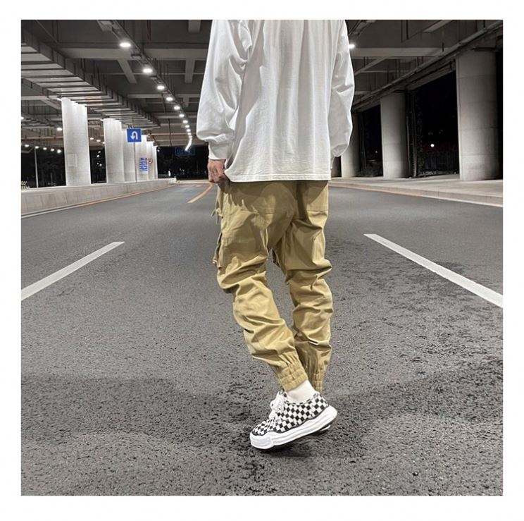 Pantalon de jogging coupe-vent coupe ample, fabricant OEM 2022 produits, pantalon de sport en Nylon avec poches multi-zip, pantalon Cargo