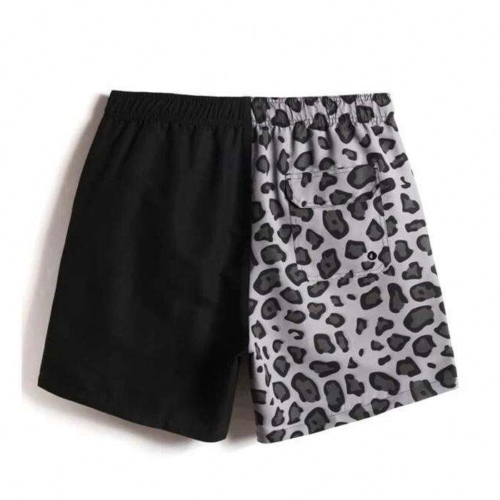 Custom Logo Herr Sommar Badbyxor Color Block Leopardtryckta Herr Badkl&auml;der Shorts