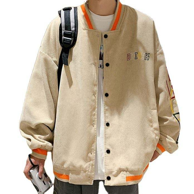 OEM メーカーのカスタム ウインドブレーカー刺繍コーデュロイ特大男性ヴィンテージ スタイル ボンバー ジャケット