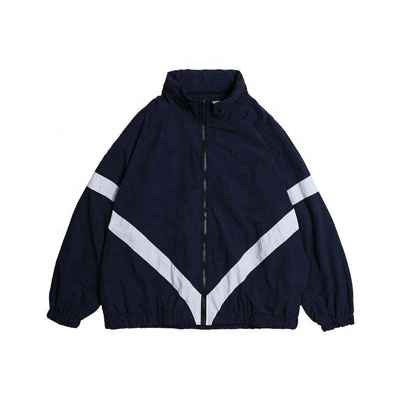OEM メーカーのカスタム プラス サイズ防水フライング ジップアップ パーカー レトロ ステッチ新しいジャケット