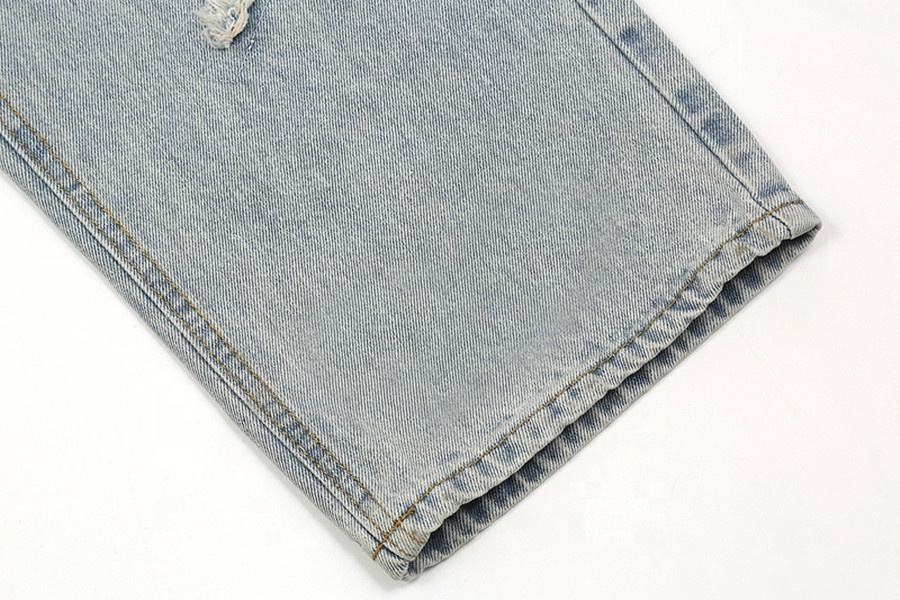 OEM Producent Engros Custom Logo High Street Denimbukser Vasket Patch Cloth Uld Edge Casual Bukser Til M&aelig;nd T&oslash;j