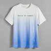Camiseta personalizada de f&aacute;brica profesional con eslogan estampado con dibujo Ombre hombres camiseta b&aacute;sica de manga corta Premium