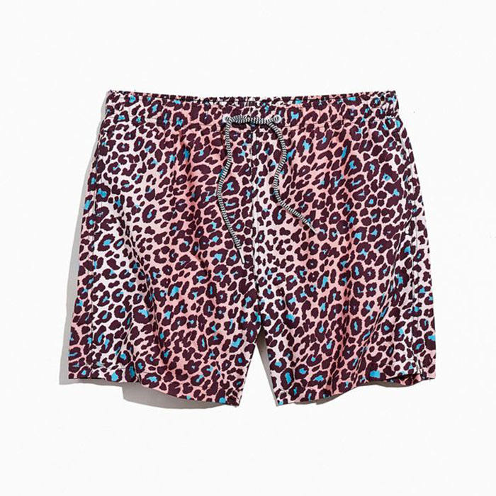 Sommer New Fashion Gym Shorts M&aelig;nd Badeshorts Allover Leopardprintede Strandshorts til m&aelig;nd