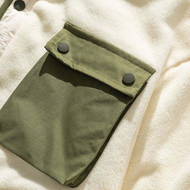 Памучни палта с много джобове по поръчка на производителя на OEM, едноцветно яке с оребрен подгъв и яка със стойка