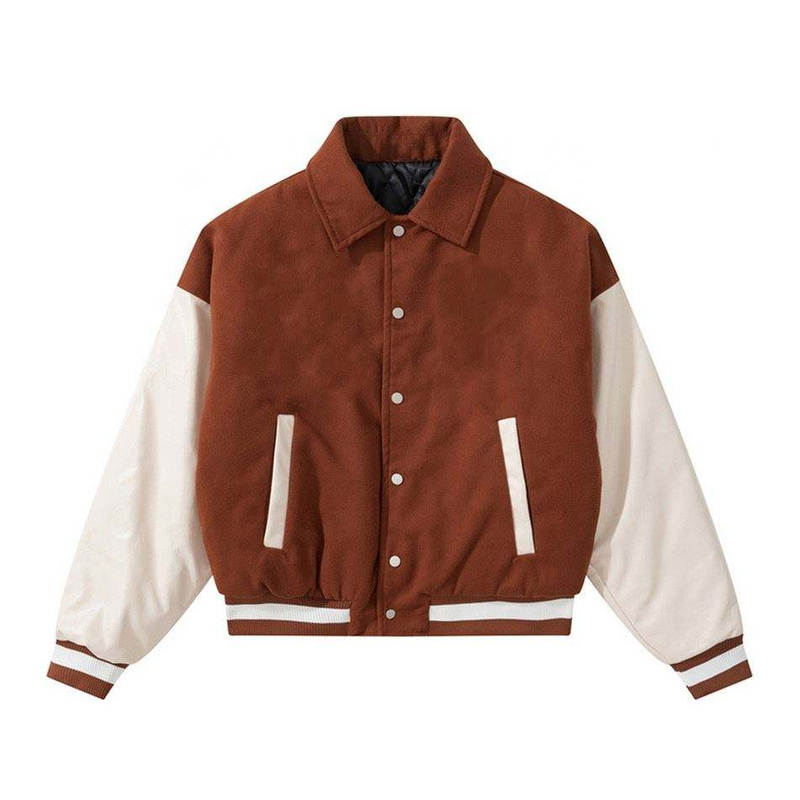 Chaqueta de la capa del color del remiendo del vintage del b&eacute;isbol del patr&oacute;n del bordado de la felpilla de los hombres de encargo del fabricante del OEM