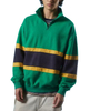 OEM Manufacturer hominum Cottonus Polyester Zip Pullover Paneled Mock Collum Sweatshirt