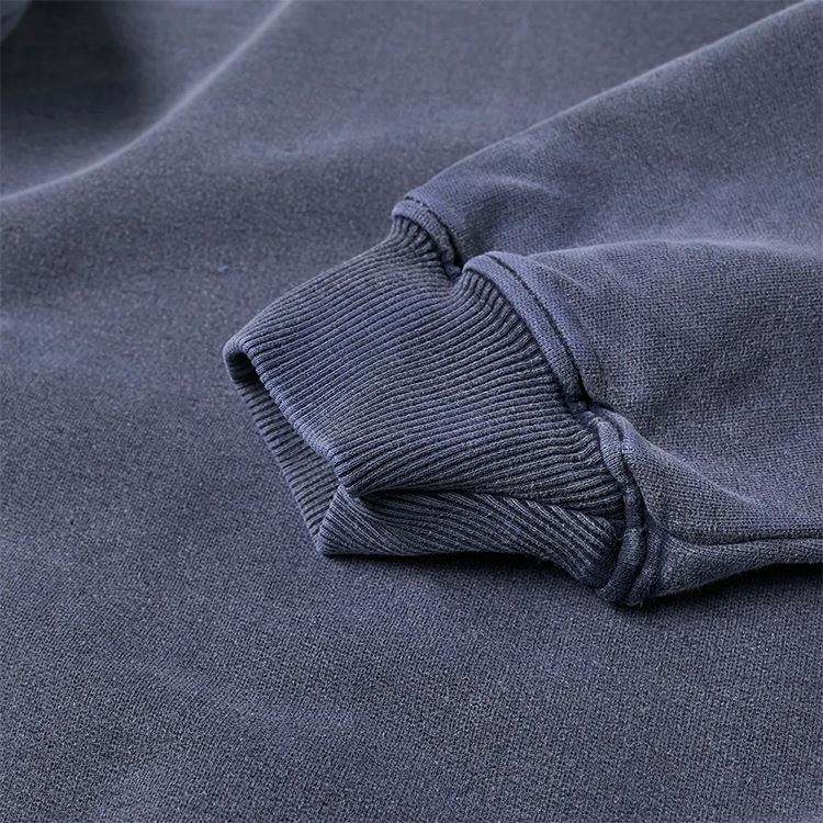 OEM メーカーカスタム綿 100% メンズボクシーヴィンテージウォッシュリブトリムパーカープルオーバー