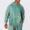OEM v&yacute;robce na zak&aacute;zku Vysok&aacute; kvalita Oversized Plain Heavyweight Siln&yacute; zelen&yacute; Vintage sepran&yacute; svetr s kapuc&iacute;