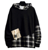 Fabricante OEM Bloco de cores personalizado xadrez casual moletom personalizado com capuz de grandes dimens&otilde;es