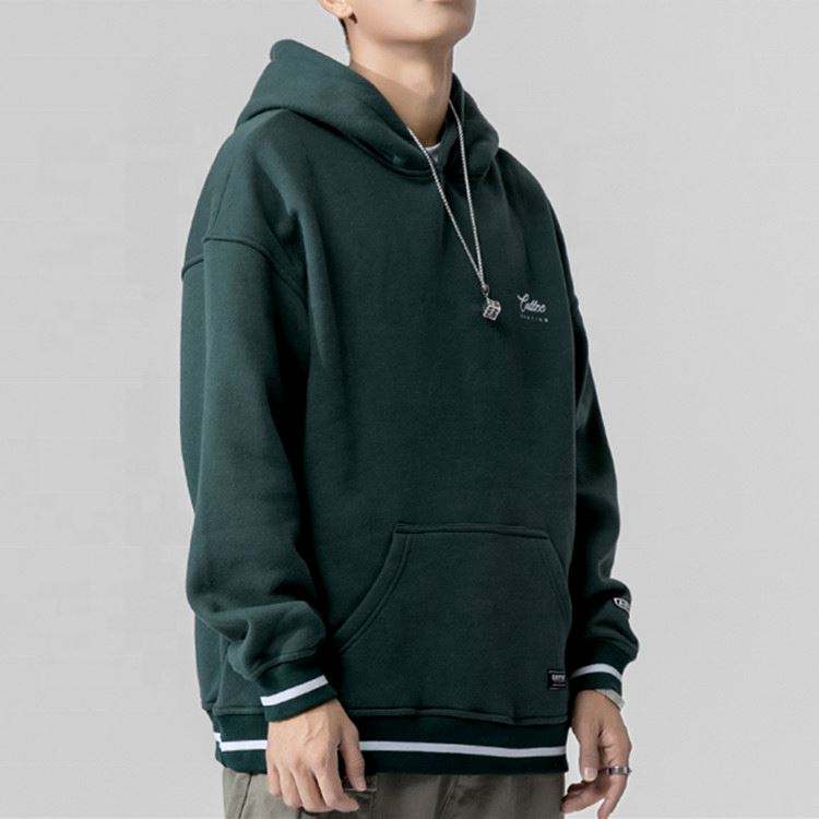 Pengeluar OEM Borong Logo Tersuai Bersulam Lelaki Musim Sejuk Kosong Kapas Tech Fleece Fesyen Hoodies Untuk Lelaki