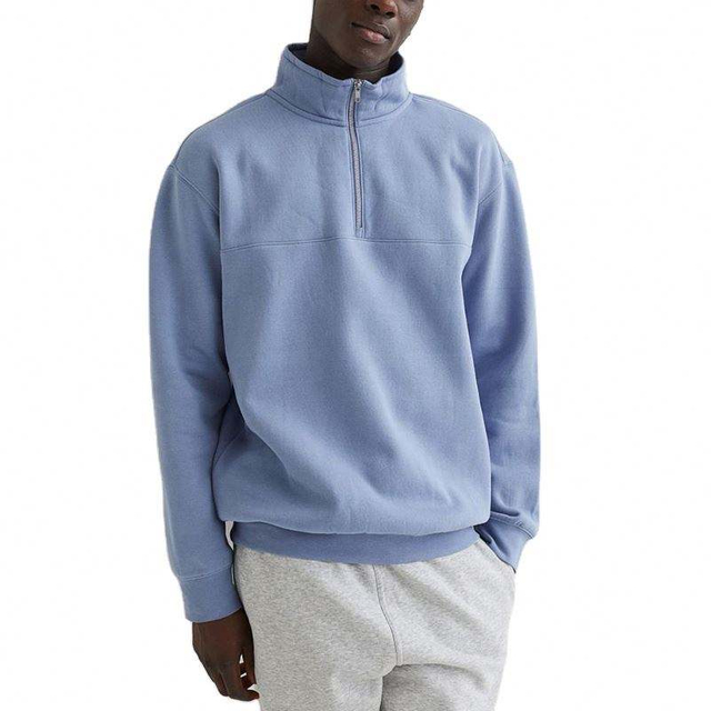 Fabricante OEM personalizado de alta qualidade masculino tecido de l&atilde; polar quarto zip gola moletom pul&ocirc;ver